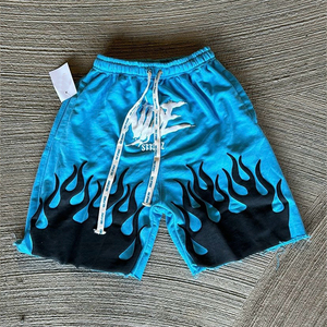 Shorts en molleton français pour hommes, 100% coton, haute qualité, style streetwear, ourlet brut, impression sérigraphique et impression en relief, personnalisables - Product Image 4