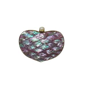 Pochette de soirée de luxe en nacre en forme de cœur, artisanale indienne, pour mariée, cadeau pour elle - Product Image 1