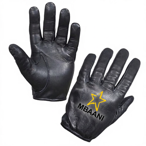 Gants d'hiver en cuir noir MBAANI compatibles avec les écrans tactiles, pour homme, avec imprimé étoile et équipement de cyclisme - Product Image 3