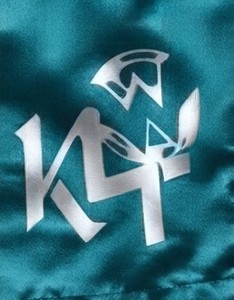 Shorts de boxe K4 unisexe bleu sarcelle polyester/coton respirant coupe ample pour adulte, vêtement d'arts martiaux mixtes avec logo imprimé sur le devant 140g - Product Image 4