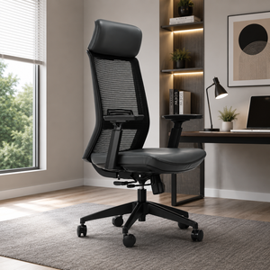 Chaise de bureau ergonomique en maille avec accoudoirs 3D réglables, design moderne, chaise pivotante en tissu pour bureau à domicile - Product Image 1