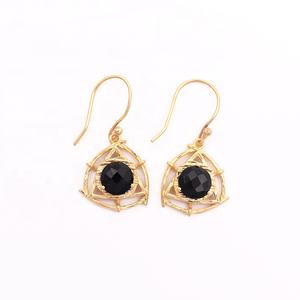 ต่างหูโกเมนแบบห้อยประดับอัญมณีสีแดงชุบทองทำด้วยมือต่างหูแฟชั่นแบบห้อย - Product Image 5