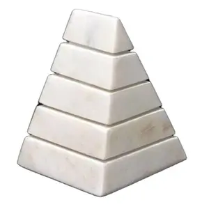 Современный мраморный образец в форме пирамиды, полированный черно-белый мраморный базовый стол, декоративный объект, акцентный Декор