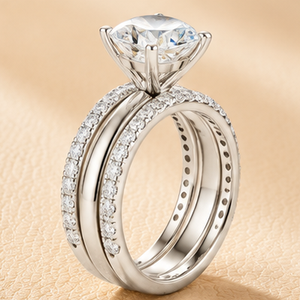 Anillo de Eternidad de Lujo con Diamantes en Forma de Pera en Oro Amarillo, Oro Blanco y Oro Rosa para Mujer, Joyería para Aniversario de Bodas - Product Image 1