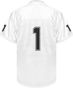 Maillot de football américain personnalisé blanc en mesh à col en V, manches courtes, numéro 31, respirant, coupe classique, vêtements pour hommes - Product Image 2