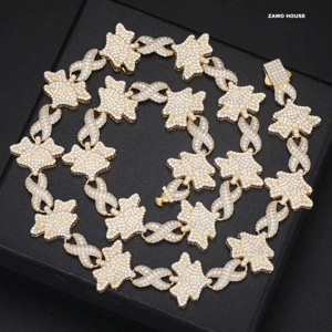 Collier pour homme ZAWO S925 en moissanite, motif papillon et chaîne infinie, entièrement fait main, brillant comme un diamant, provenant d'Inde. - Product Image 5