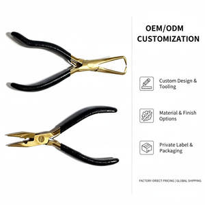 Juego de Pinzas Profesionales para Extensiones de Cabello con Acabado Dorado, Herramientas de Instalación y Remoción con Estuche, Uso en Salón, Precio de Fábrica OEM - Product Image 4