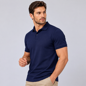 Polo élégant pour homme, adapté au bureau et à une utilisation décontractée, coutures durables, mélange de coton respirant pour un confort toute la journée, OEM - Product Image 4