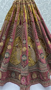 Precio de Fábrica OEM Premium Lehenga Choli Marrón para Trabajo Pesado, Ropa Étnica Tradicional India, Ghagra Nupcial Bordada al por Mayor - Product Image 4
