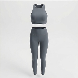 Conjunto Deportivo de Dos Piezas para Mujer, Talla Grande, Sujetador Deportivo Sin Costuras con Espalda Cruzada, Leggings de Yoga para Verano, Ropa Deportiva para Correr y Hacer Ejercicio - Product Image 1