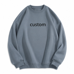 Sweat-shirt à col rond surdimensionné imprimé sur mesure pour homme, pull décontracté en tricot à manches longues, style hiver, motif lettres bleues sur le devant - Product Image 3