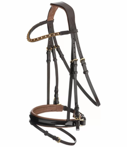 Ensemble de bridon en cuir de cheval espagnol de haute qualité, confortable, avec frontale Mosquero et rênes en cuir assorties - Product Image 2