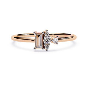 แหวนหมั้นเพชรทรงเหลี่ยมมรกตสำหรับผู้หญิง เพชร CVD ผลิตในห้องปฏิบัติการ ชุบโรเดียม ความใส VVS เพชรสีขาว ของขวัญ ขายส่ง อินเดีย - Product Image 2