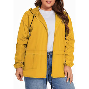 Vestes coupe-vent d'extérieur personnalisées, imperméables, à capuche, manches longues, fermeture éclair avant, en softshell pour femmes - Product Image 1