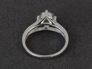 Anillo de compromiso de amatista verde con corte redondo, anillo de piedras preciosas, plata de ley, joyería fina para mujer - Product Image 4