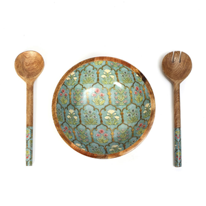 Ensemble de bols décoratifs en émail imprimé sur bois pour la décoration de la maison et le service des aliments, vaisselle décorative - Product Image 4