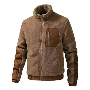 <b>Sherpa</b> <b>Fleece</b> <b>Jackets</b> Brown Color Outdoor Full Zip Up Long Sleeves Windproof <b>Sherpa</b> Lining <b>Fleece</b> <b>Jackets</b> For <b>Men</b> - Product Image 1