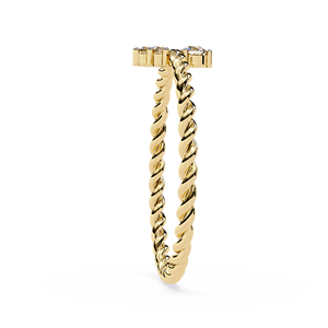 Minimalist Spiral Band Round Cut Diamond Women's 14k Solid Gold <b>Stacking</b> <b>Ring</b> For Gift Engagement Anniversary - Product Image 3