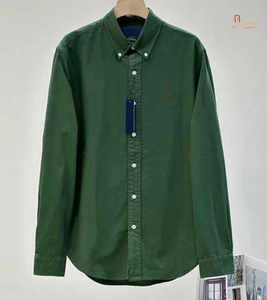 Chemises décontractées pour hommes à manches longues, coupe ajustée, en tissu tricoté respirant, 100 % coton, infroissables, confortables pour l'automne - Product Image 1