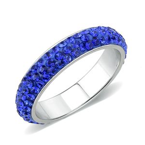 TK3838-High Polished Stainless Steel <b>Ring</b> with Top Grade Crystal Sapphire Dishes & <b>Plates</b> - Product Image 1