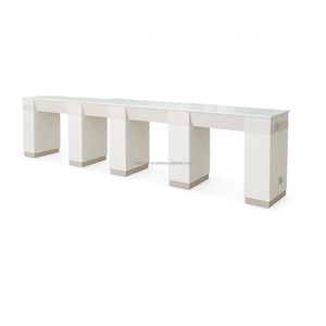Table de manucure commerciale minimaliste moderne avec plateau en marbre et barre de manucure, structure en MDF pour mobilier de salon, Vietnam - Product Image 2