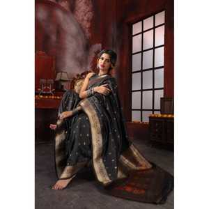 Sari en soie pure et douce Mercury - Product Image 6