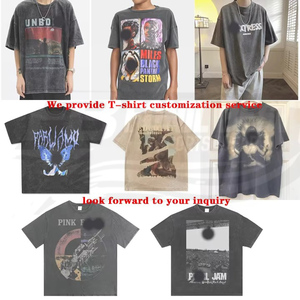 Camiseta de Hombre de Alta Calidad, Estilo Urbano, 250g, 100% Algodón, Tallas Grandes, Personalizada con Diseño Vintage Lavado al Ácido, Corte Regular, Transpirable - Product Image 6
