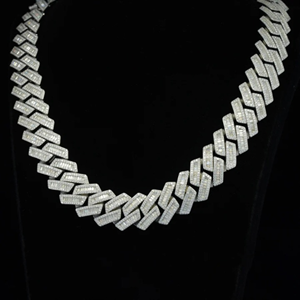 Brand New 925 Sterling <b>Silver</b> D Color VVS Moissanite Micro Pave Hip Hop Iced Miami Cuban Link Chain 20mm Hot Sale <b>Necklace</b> - Product Image 3