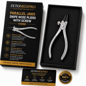 Alicates de Punta Fina con Mordazas Paralelas y Tornillo de 140 mm, Herramienta de Precisión para Joyería ZetomedPro - Product Image 4