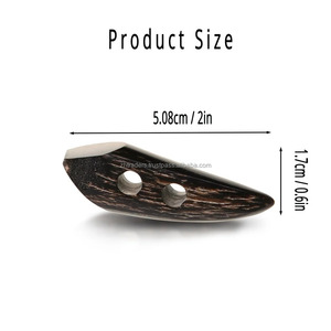 Ropa de estilo elegante Costura para chaquetas y vestidos Abrigos y manualidades Decoración Marrón y Negro Puntas de cuerno de palanca Botones de madera para - Product Image 2