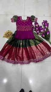 Collection la plus récente au monde : Lehenga Choli de mariage pour bébés filles, en pur Zari indien, tissage Zari lourd - Product Image 3