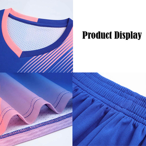 Conjunto de Camiseta de Fútbol para Hombre con Degradado Azul, Cuello en V, Manga Corta, Absorbe la Humedad, Ajuste Atlético, para Todas las Temporadas, Impresión Sublimada - Product Image 5