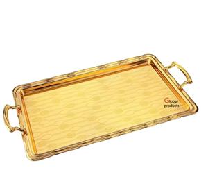 new handmade <b>golden</b> finished metal stainless steel serving tray for hotel restaurant and <b>bar</b> - Product Image 1