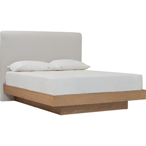 Base de Cama Moderna Tapizada con Plataforma de Madera y Cabecera de Tela, Muebles de Dormitorio para Hotel o Villa - Product Image 1