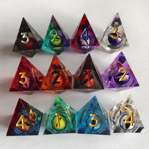 <span class=keywords><strong>Juego</strong></span> de Dados Personalizados para D&D con Núcleo Líquido Ojo de Dragón, Bordes Afilados, Hechos a Mano, para el <span class=keywords><strong>Juego</strong></span> de Mesa Dungeons and Dragons - Product Image 6