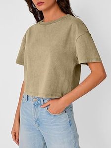 Vente en gros – Nouveaux designs de t-shirts courts vintage 100 % coton pour femmes – T-shirts courts vintage de haute qualité pour filles – Respirants - Product Image 5