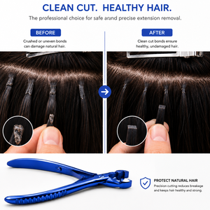 Pinzas Metálicas Azules para Extensiones de Cabello, Herramienta de Instalación y Remoción - Product Image 5
