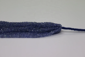 Cuentas facetadas de tanzanita natural en forma de rondel, cuentas de piedras preciosas de 3.5-4 mm, 16 pulgadas, cuentas para la fabricación de joyería a precio de mayorista. - Product Image 2