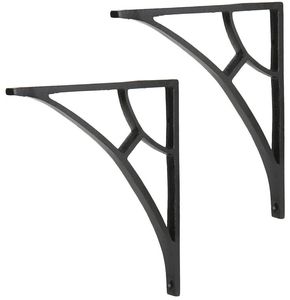 Industrial <b>Black</b> Metal <b>Shelf</b> <b>Bracket</b> Designed for Heavy Load Floating <b>Shelves</b> in Living Room Bedroom and Workspace - Product Image 1