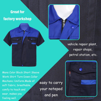 Chemise de travail personnalisée multicolore, légère, à manches courtes, vêtements de travail pour usine, plombier, réparateur, uniforme de travail