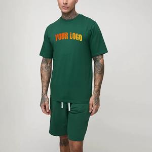 Ensemble 2 pièces personnalisé de haute qualité : Chemise à carreaux avec logo et short en jean, orné de strass, boutons décoratifs, survêtement court pour homme - Product Image 3