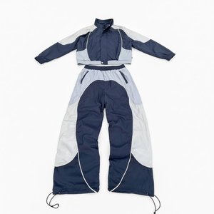New Arrivals Custom Logo Grey Blue White <b>Men's</b> Nylon Wind Breaker Sets Suits For <b>Summer</b> Outwear <b>Men</b> Streetwear <b>Jackets</b> Trousers - Product Image 1