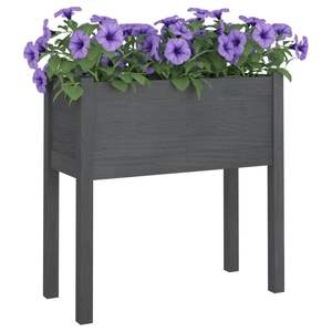 Jardinières et pots de fleurs en pin massif gris moyen - Product Image 6
