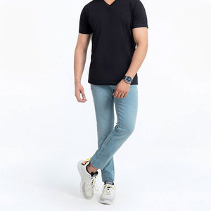 Latest Design OEM Service Breathable Button Canvas 100% Cotton Hip Hop Casual Men's <b>Jeans</b> Pants-Lightweight Comfortable - Product Image 1