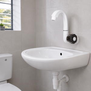 Smart PTMT Taps Series 1007 Classic White Finish Rust Proof Lightweight Durable Plastic Faucet 5-Year Warranty Modern - Product Image 3