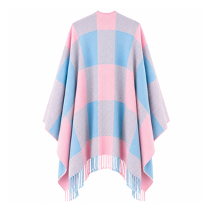 Capa de la hermandad Gamma Phi Delta con logotipo bordado en la parte delantera, en bloques de color rosa y azul claro, para ropa griega femenina. - Product Image 3