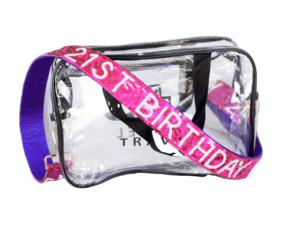 Monederos hechos a mano con cuentas de purpurina rosa de primera calidad con diseño especial de cuerpo cruzado de cumpleaños directamente con cinturones de cuentas incluidos - Product Image 1