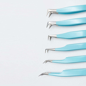 Pinces à cils professionnelles en acier inoxydable personnalisées à pointe droite et incurvée, prix raisonnable - Product Image 5