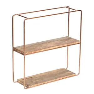 Estante Flotante de Pared con Forma de Diamante Moderno, 3 Estantes, Madera y Marco de Metal Negro, Diseño Minimalista, Muebles para Sala de Estar - Product Image 5