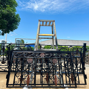 Barandilla de Balcón de Hierro Forjado, Barandilla Decorativa Moderna para Balcón, Barandillas Duraderas para Exteriores, Barandilla de Acero de Diseño Personalizado - Product Image 6